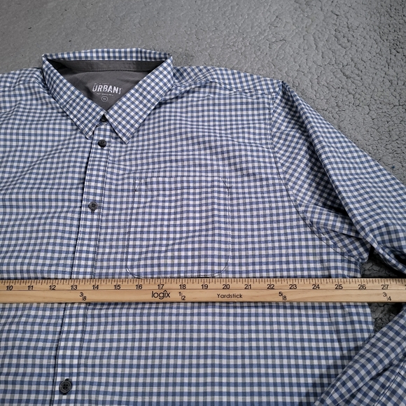 Chef Works Urban Collection Shirt Mens XXL Long Sleeve Collared Stretch Blue - Picture 5 of 7
